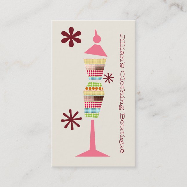 Clothing Store Boutique - Boho Dots Dress Form Business Card (Front)