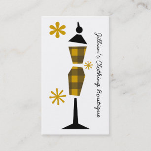 Clothing Store Boutique - Yellow Plaid Mannequin Business Card