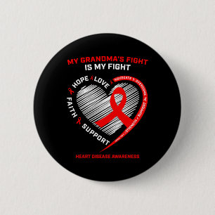 Clothing Support Grandma Red Heart Disease Awarene 6 Cm Round Badge