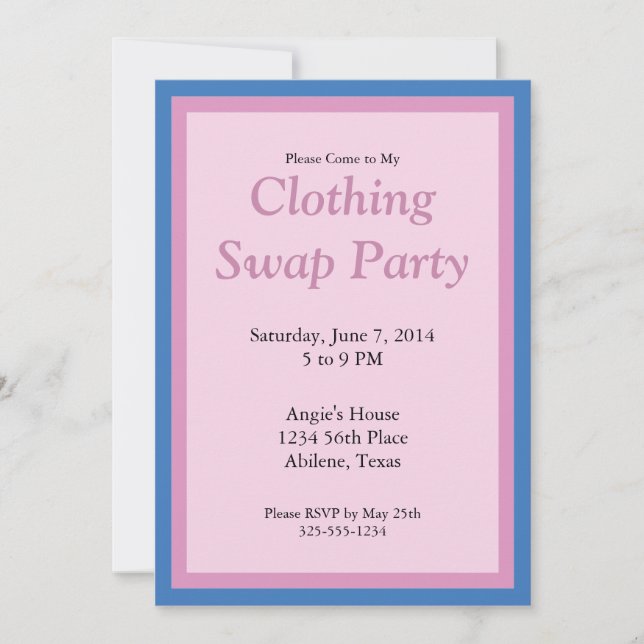 Clothing Swap Party Invitation (Front)