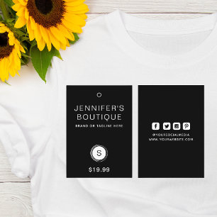 Clothing Tags Hang Tags Small Business Black White