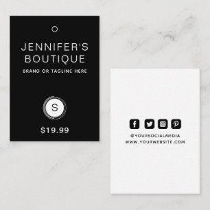 Clothing Tags Hang Tags Small Business Black White