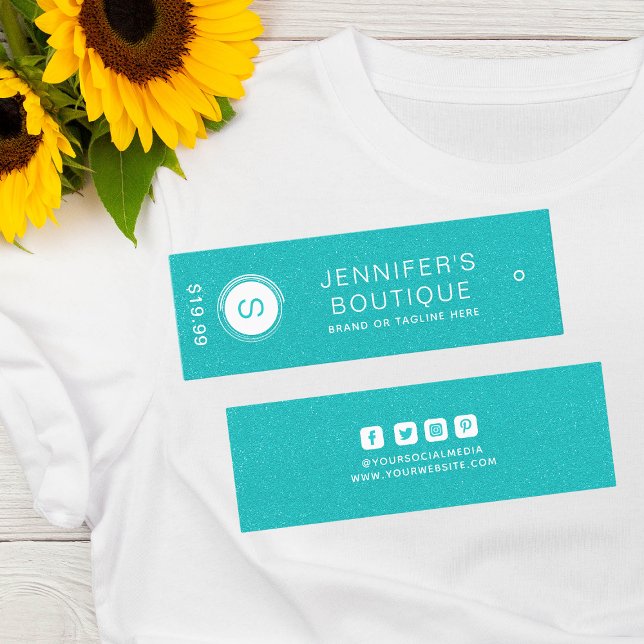 Clothing Tags Small Business Aqua White (Creator Uploaded)