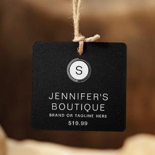 Clothing Tags Small Business Black Glitter