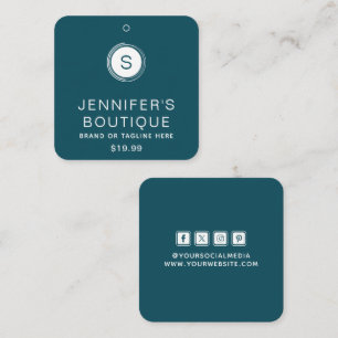 Clothing Tags Small Business Cyan White