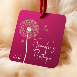 Clothing Tags Small Business Pink Floral Price
