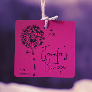 Clothing Tags Small Business Pink Floral Price