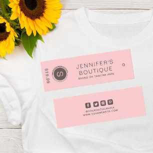 Clothing Tags Small Business Pink Grey Price Tags