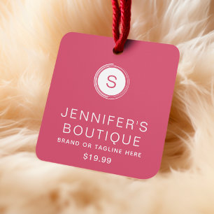 Clothing Tags Small Business Pink White