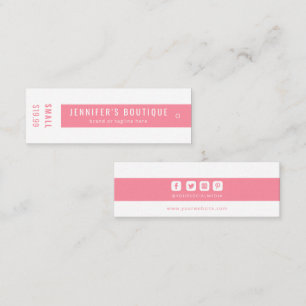 Clothing Tags Small Business Pink White Price Tag