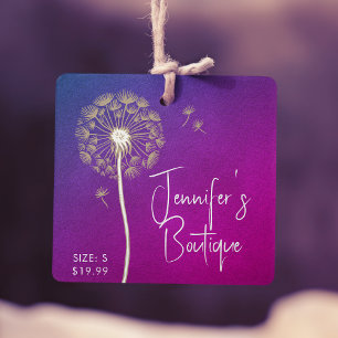 Clothing Tags Small Business Purple Floral Price