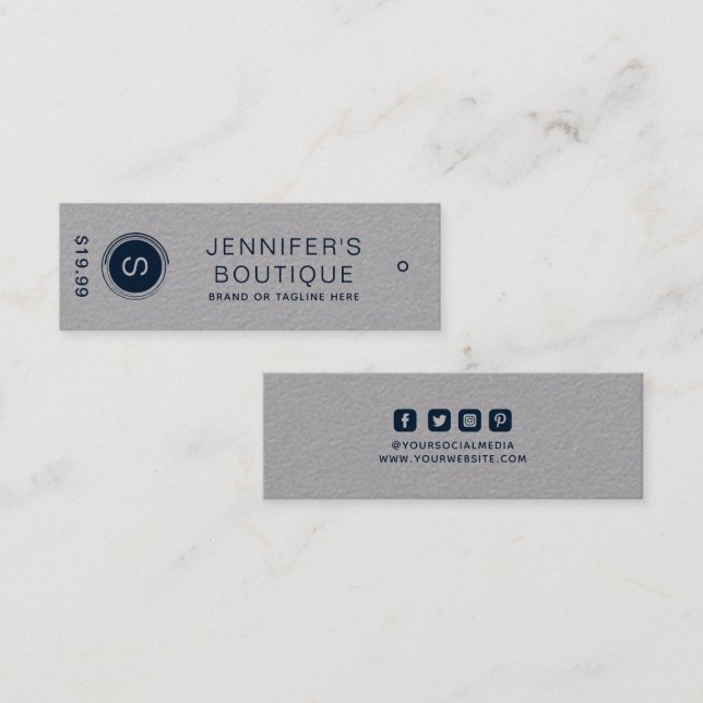 Clothing Tags Small Business Silver (Front/Back)