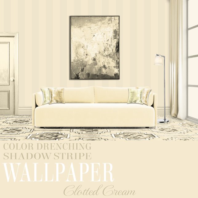 Clotted Cream Six Inch Shadow Stripe Wallpaper (Creator Uploaded)