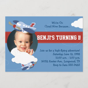 Cloud 9 - Aeroplane Themed Party Invitation