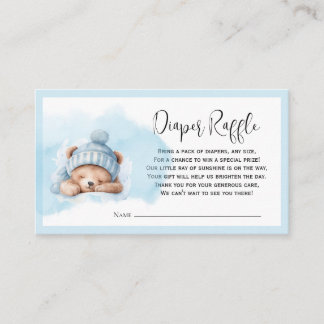   Cloud 9 Bear  Baby Shower  Diaper Raffle Card
