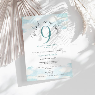 Cloud 9 Blue and White Bridal Shower Invitation