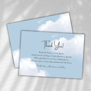 Cloud 9 Blue Boy Baby Shower Thank You Card