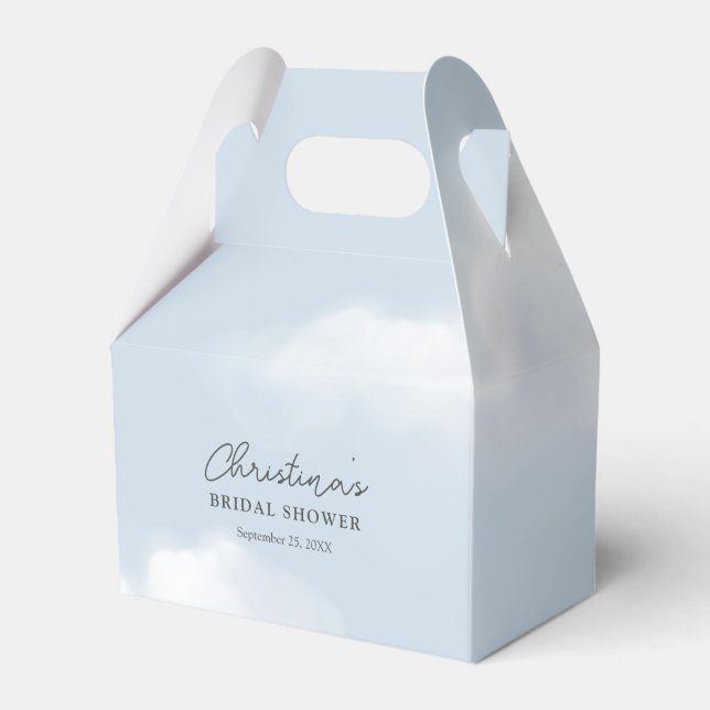 Cloud 9 Blue Bridal Shower Favour Box (Front Side)
