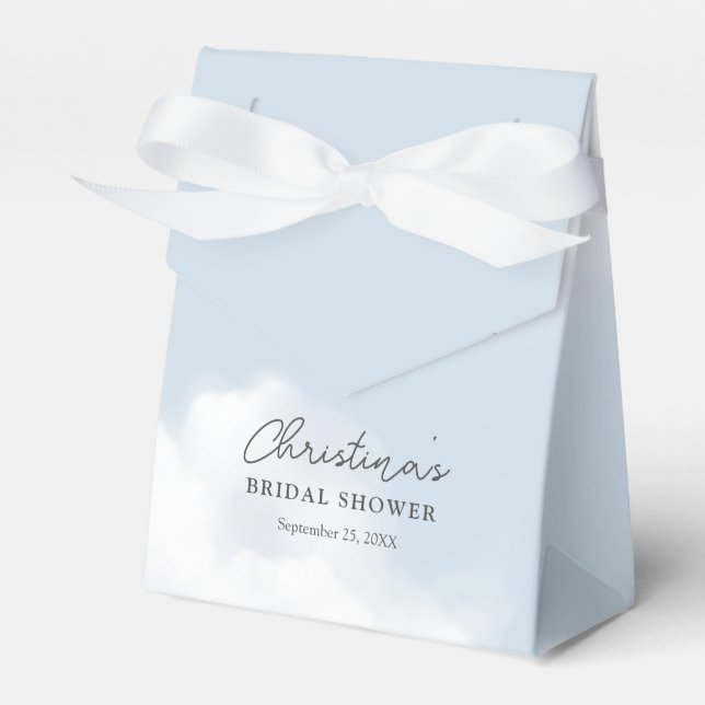 Cloud 9 Blue Bridal Shower Favour Box (Front Side)