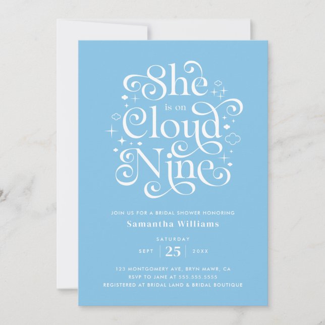 Cloud 9 Bridal Shower Invitation (Front)