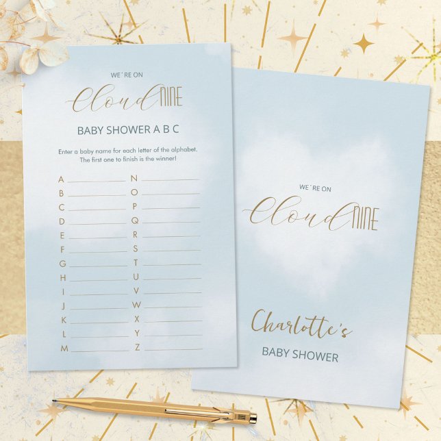 Cloud 9 Celestial Blue Baby Shower ABC Game (Cloud 9 Celestial Blue Baby Shower ABC Game ©Susanne Sachers - Sunny Mind 🌞)