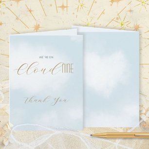 Cloud 9 Celestial Blue Baby Shower Thank You Card