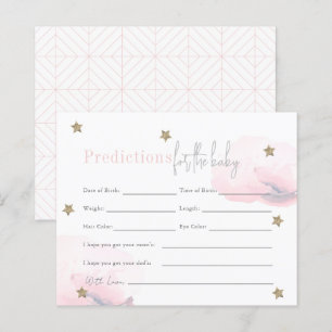 Cloud 9 Gold Stars Pink Girl Baby Predictions