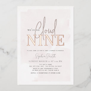 Cloud 9 Light Pink Sky Watercolor Girl Baby Shower