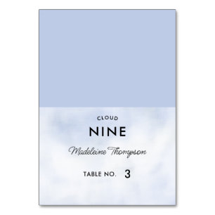 Cloud 9 Pastel Blue Chic Bridal Shower Place Card