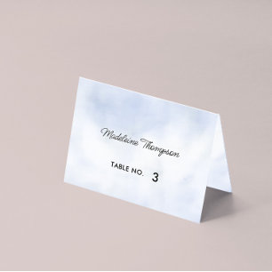 Cloud 9 Pastel Blue Sky Bridal Shower Place Card