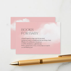 Cloud 9 Pink Girl Baby Shower Books for Baby Enclosure Card