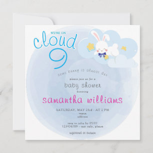 Cloud 9 Some Bunny Blue Easter Boy Baby Shower Invitation