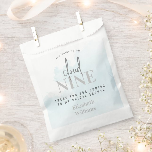 Cloud 9 Thank for Coming Bridal Shower Favour Bags (Clipped)