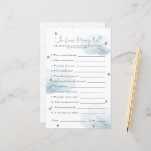 Cloud 9 Who Knows Mom Blue Baby Shower Game
