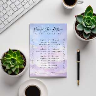 Cloud 9 Would She Rather Bridal Shower Game Card