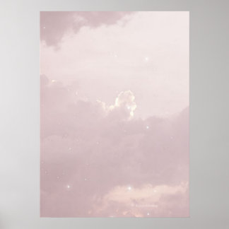 cloud aesthetic sky pastel star light crescent poster