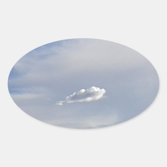 Cloud And Cloud Oval Sticker (Front)