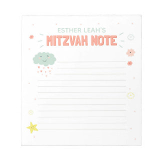 Cloud and Flowers Mitzvah Note