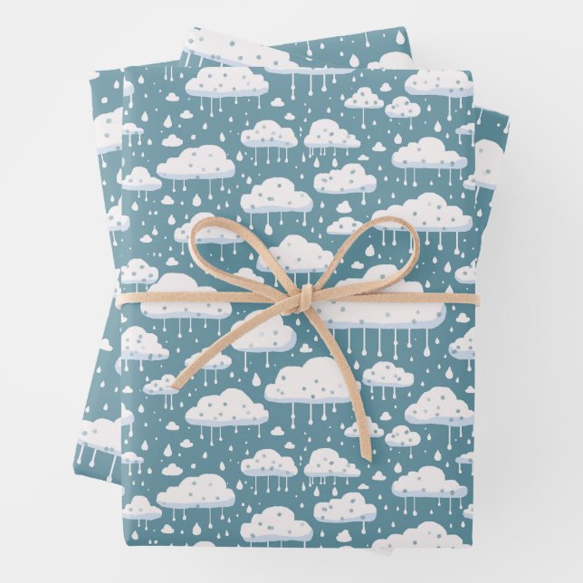 Cloud and Rain Wrapping Paper Sheet (In situ)