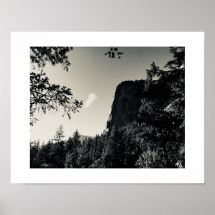 Cloud and Rock Yosemite Black and White Poster