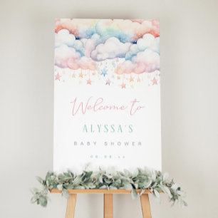Cloud and Stars Baby Shower Welcome Sign