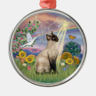 Cloud Angel - Siamese Cat Metal Tree Decoration
