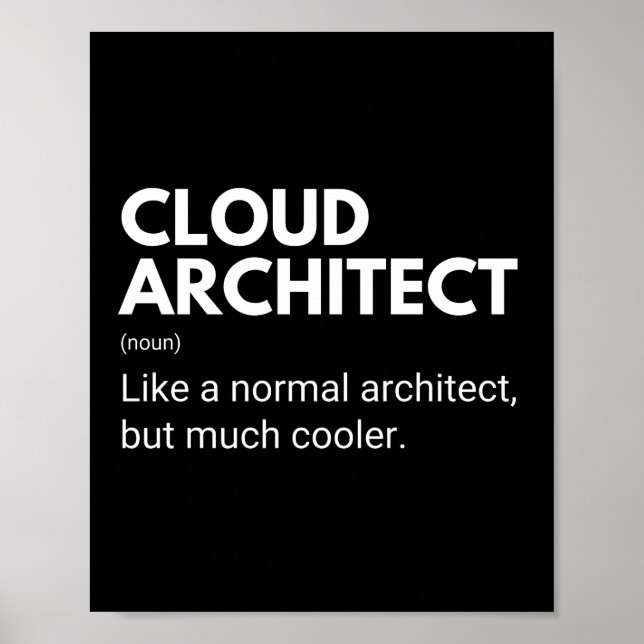 Cloud Architect Funny Saying Poster (Front)