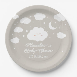Cloud Baby Shower Paper Plate