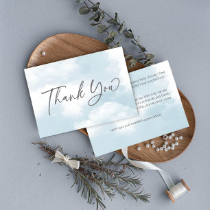 Cloud baby shower pastel grey clouds baby shower thank you card