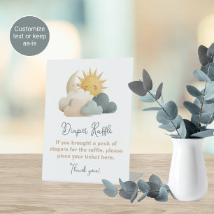 Cloud Baby Shower Theme Diaper Raffle Table Sign