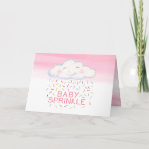 Cloud baby sprinkle pink watercolor thank you card