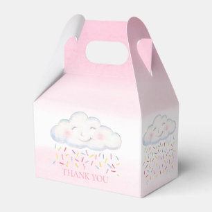 Cloud baby sprinkle pink watercolor thank you favour box