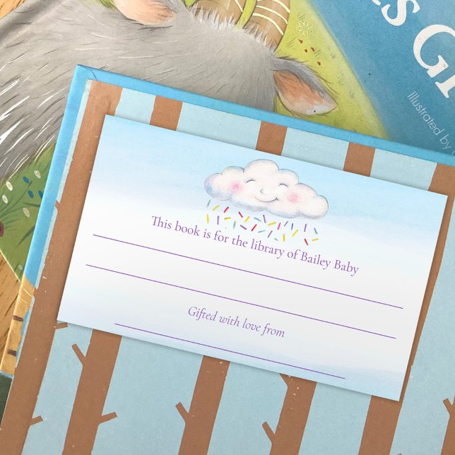 Cloud baby sprinkle watercolor book competition rectangular sticker (Creator Uploaded)