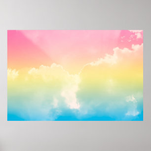 cloud background with a pastel coloured gradient. poster